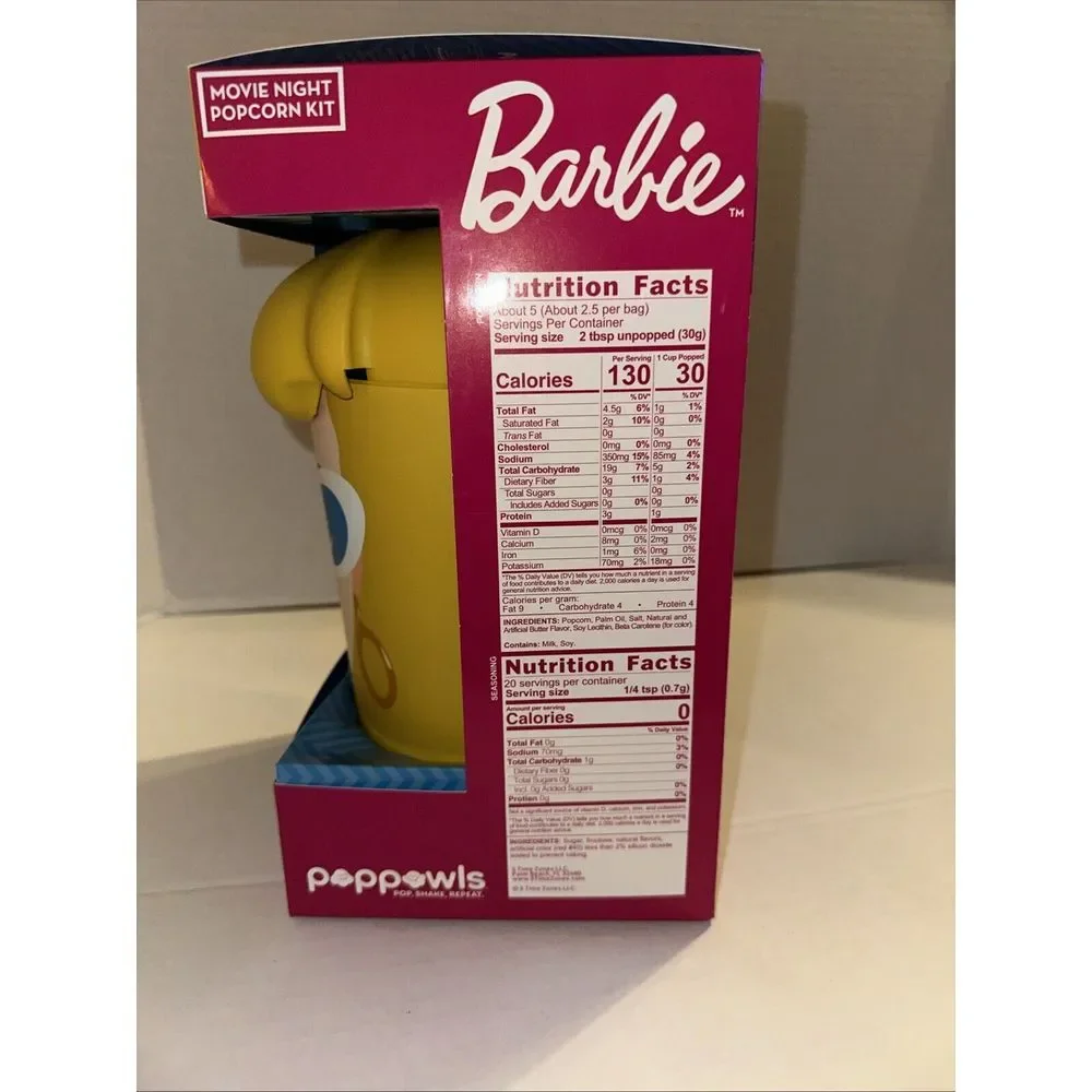 POPPOWLS Barbie RETRO‎ Collectible Popcorn Bucket Bowls Movie Night NEW